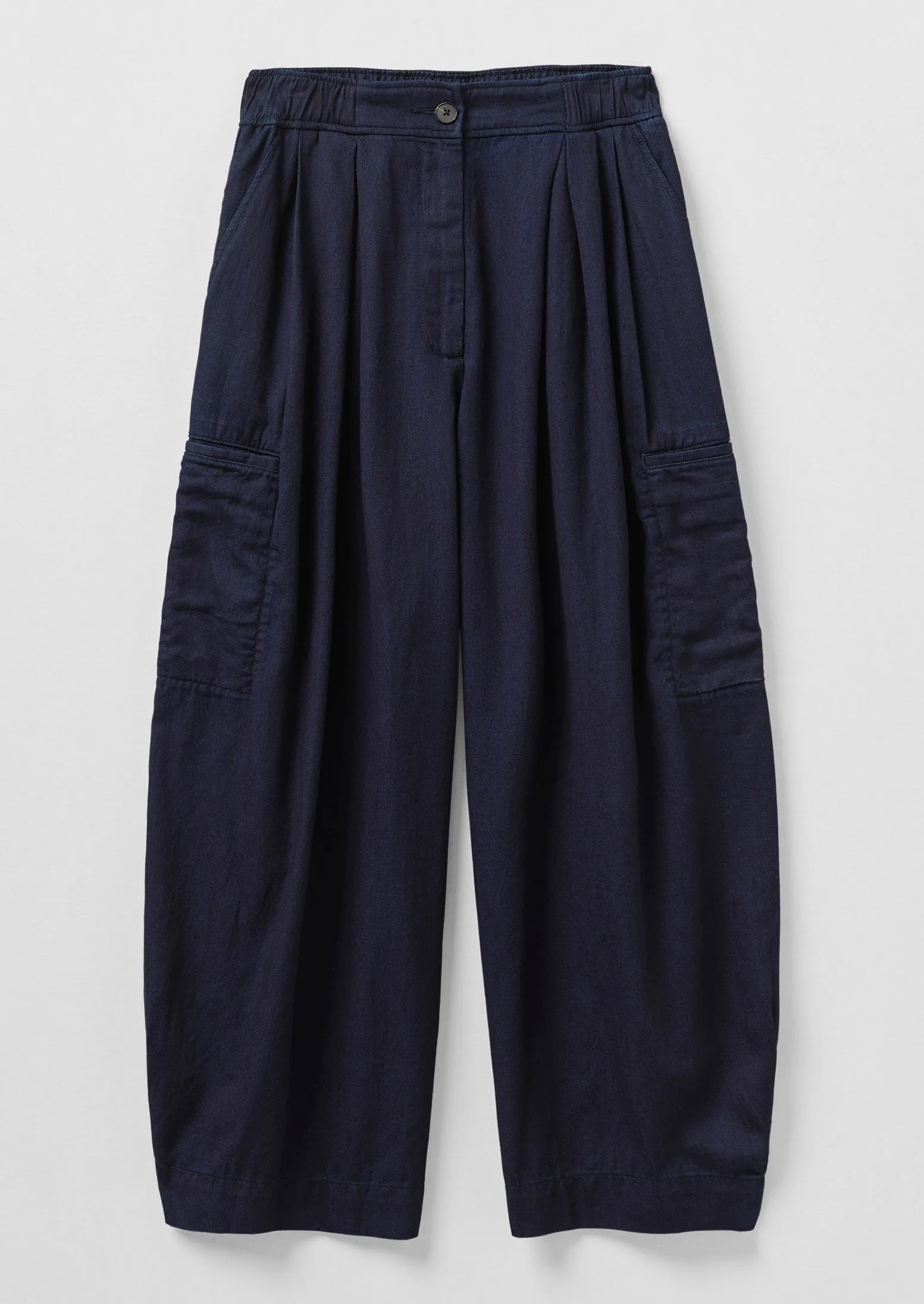Water-resistant Smart Layering Cotton Twill Wide Leg Pants | Indigo