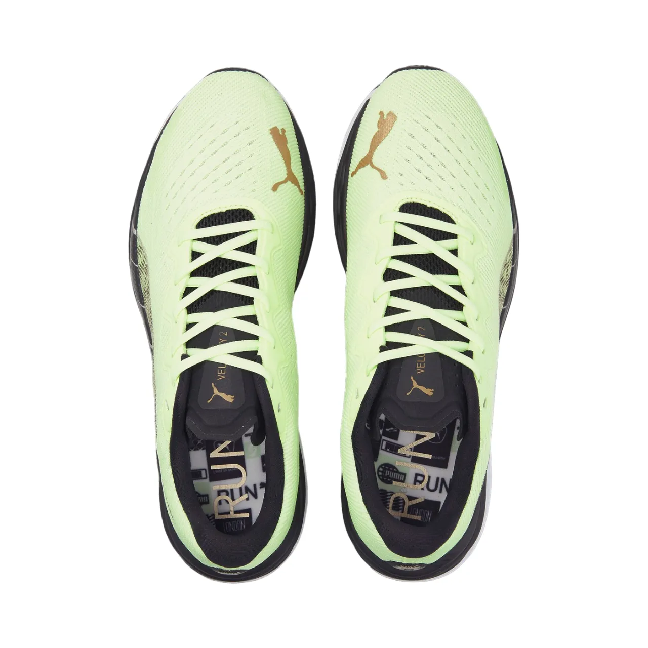 Puma Scarpa da corsa da uomo Velocity Nitro 2 Run 75 378529-01 giallo-nero Vapor Tech Weaving Split Second Heel Lock