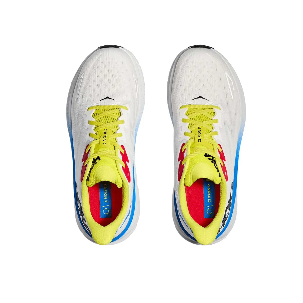 Hoka One One scarpa da corsa da uomo Clifton 9 1127895/BVR bianco-azzurro Elastic tongue