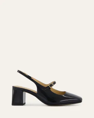 PEGGY LOW HEELS BLACK PATENT Outdoor Wedding Heels Active Day
