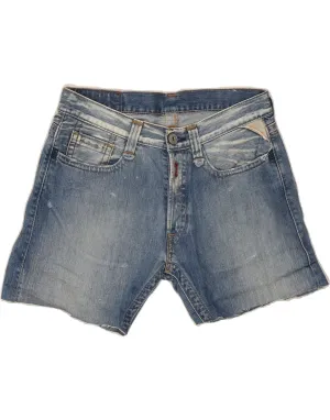 Anti Static Material REPLAY Womens Denim Shorts W31 Medium Blue Cotton