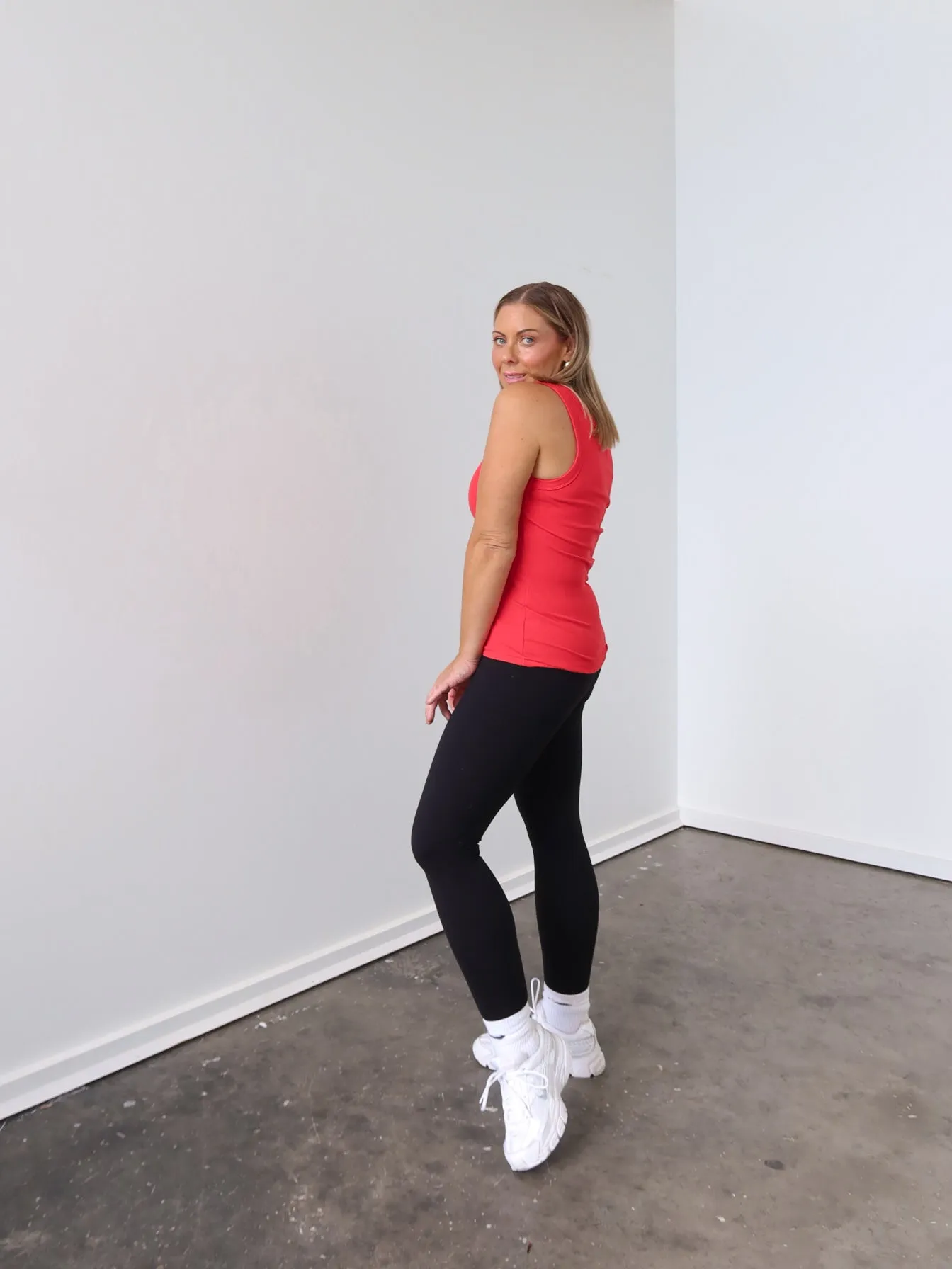 Charlee Tank - Red Quick Drying Fabric