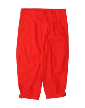 Weekend Outfit Faux Leather VINTAGE Womens High Waist Bermuda Shorts EU 40 Medium W28  Red Cotton