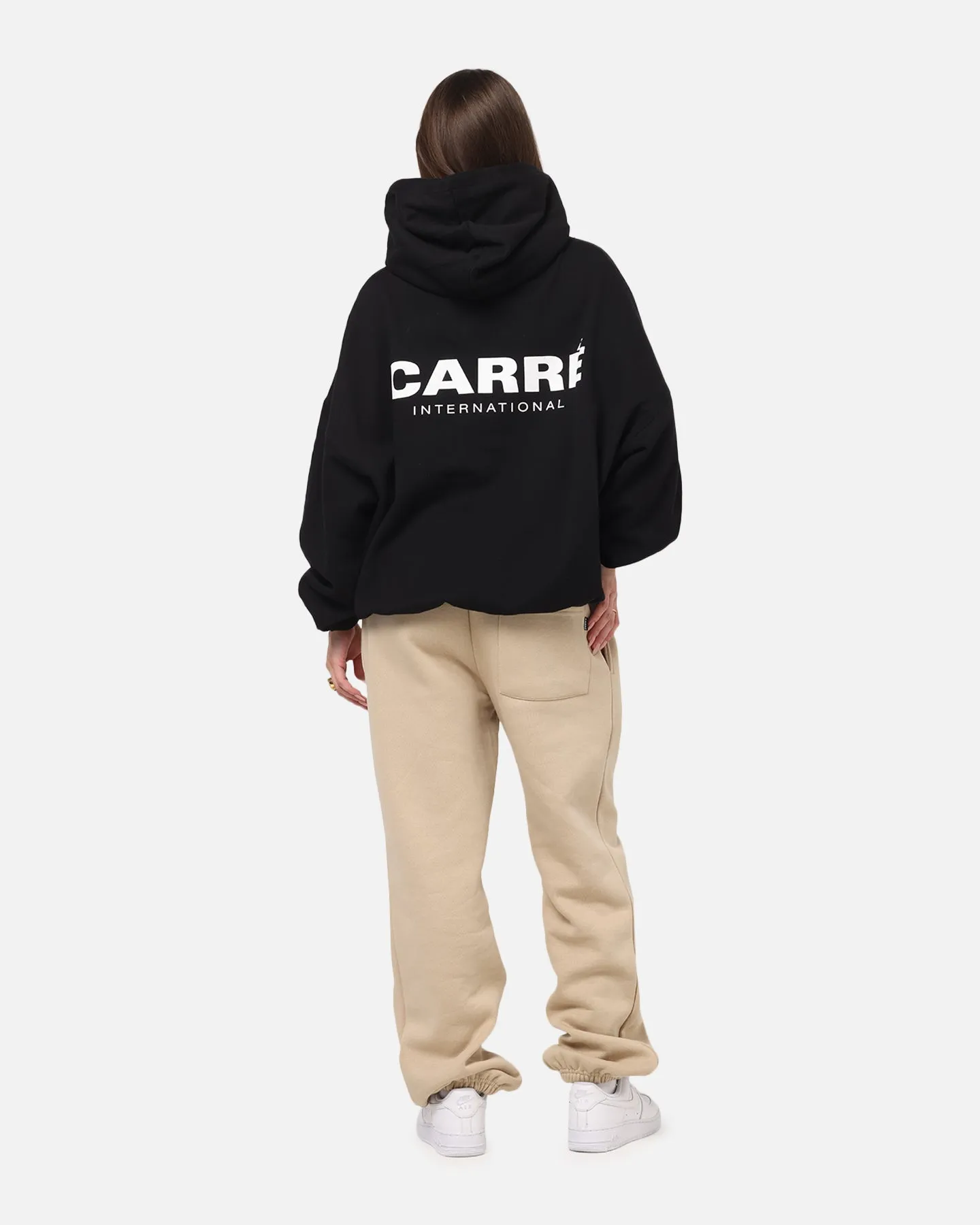 Runway Inspired flight travel Carre International Hoodie Black