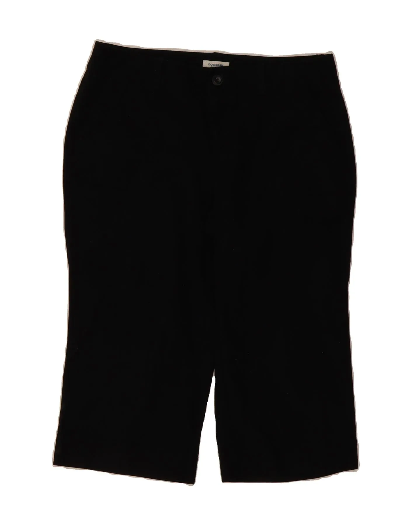 Slim Comfort Fit DOCKERS Womens Curvy Mid Rise Bermuda Shorts US 8 Medium W32 Black Cotton