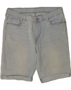 LEVI'S Womens High Waist Denim Shorts W33 Large  Blue Cotton Stretch Tech