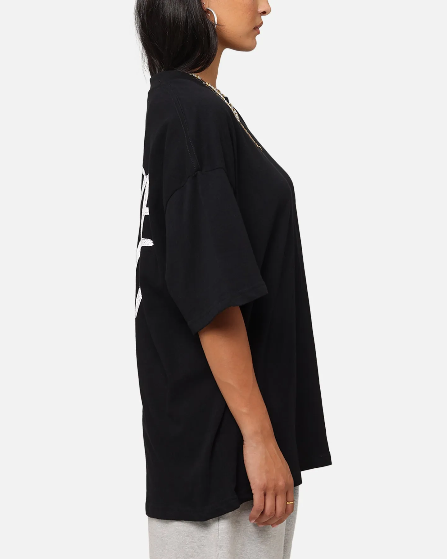Carre Intl Drop Shoulder T-Shirt Black Perfect for Workouts