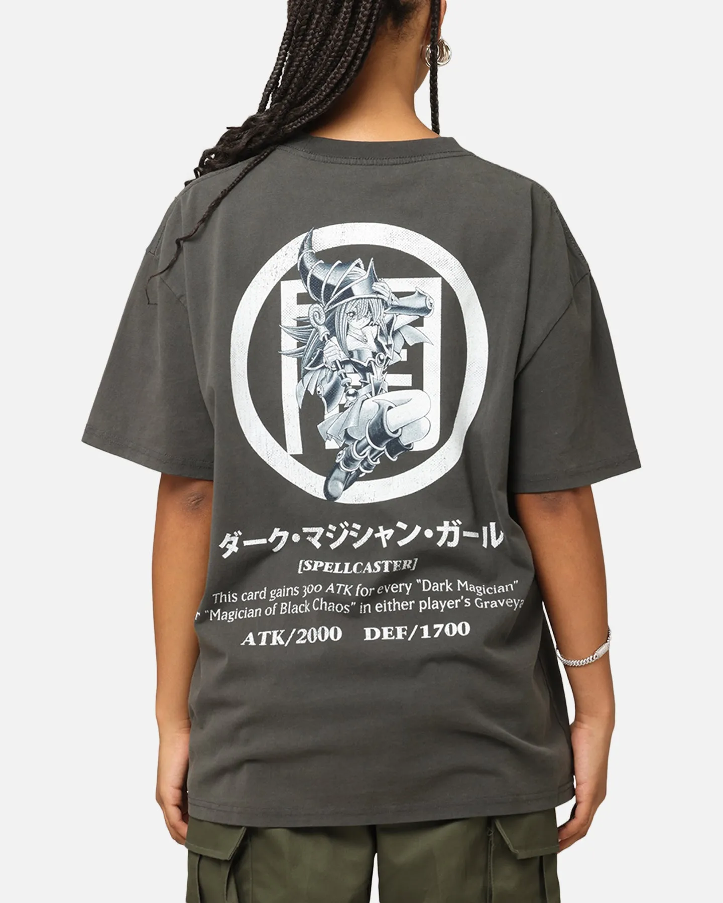 Goat Crew X Yu-Gi-Oh! Dark Magician Girl Card Heavy T-Shirt Black Wash Ribbed collar Quick Release Hem