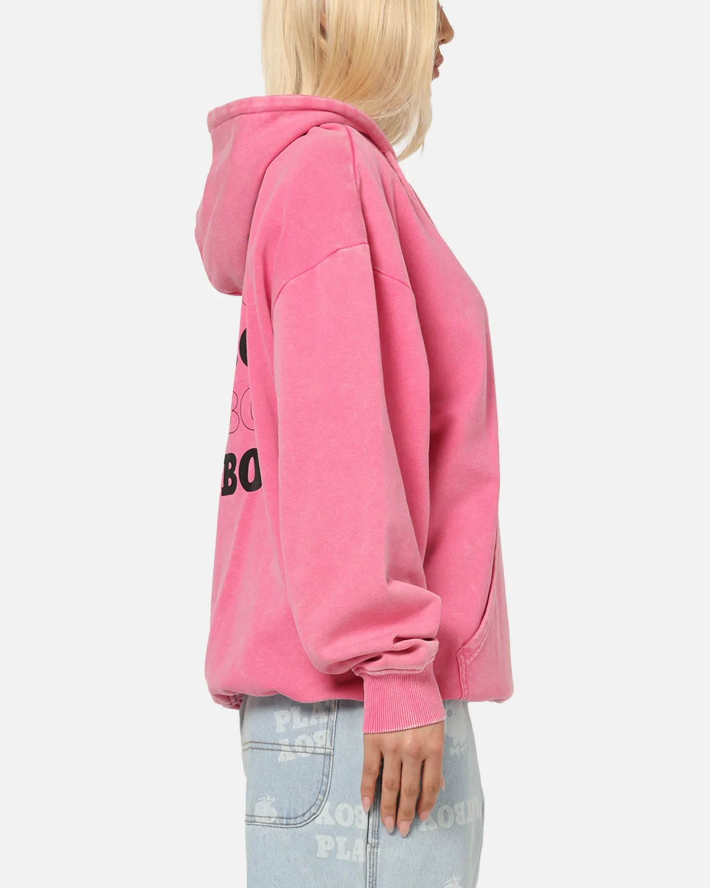 Coffee Run Walrus like Playboy Stack Washed Hoodie Washed Raspberry