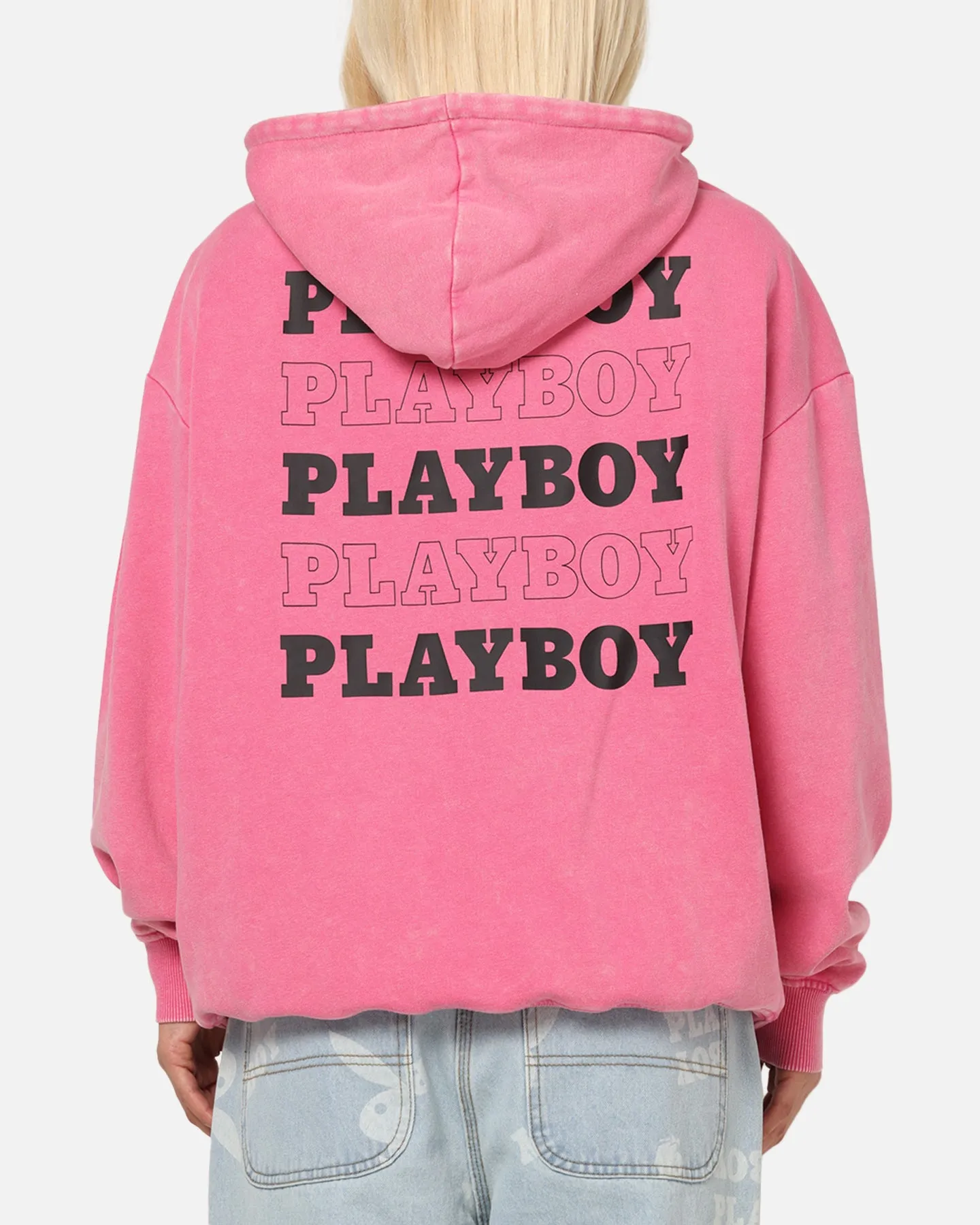 Playboy Stack Washed Hoodie Washed Raspberry Game day wear Dad Uniform