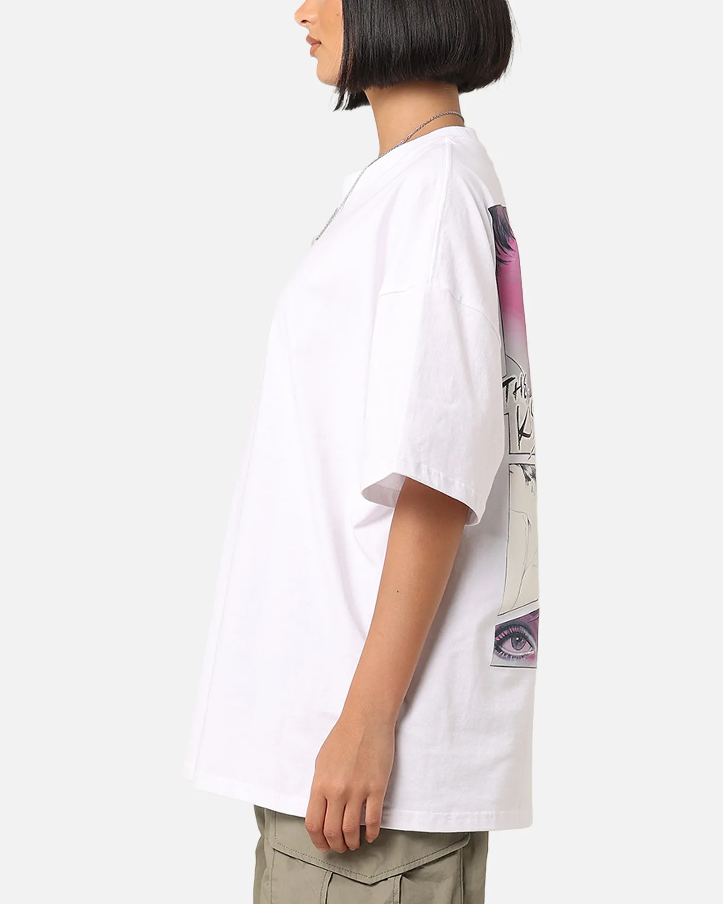 soft fit Award-winning Playboy The Kiss T-Shirt White/Pink