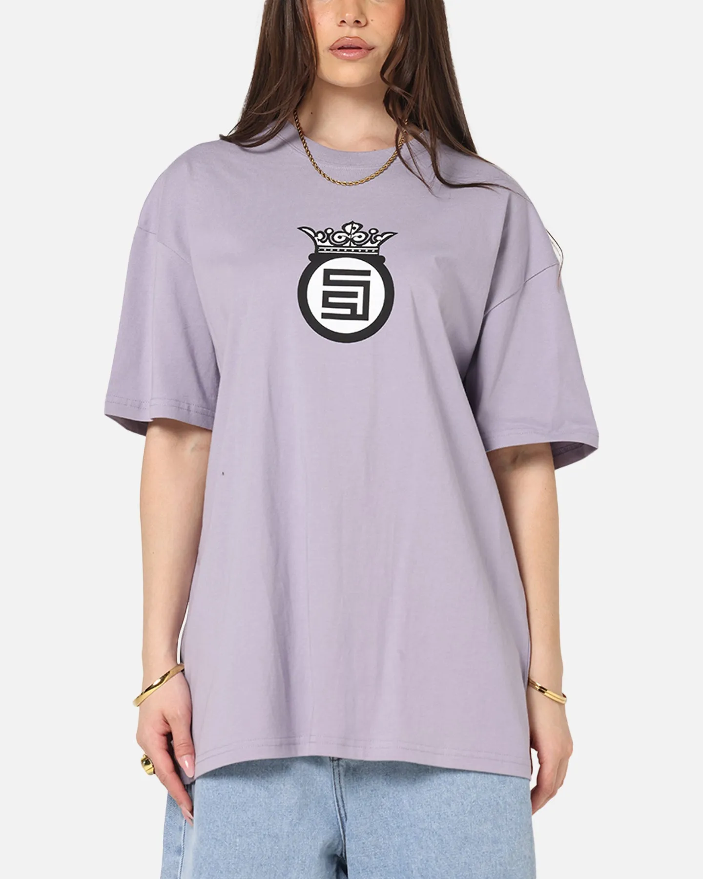 Essential layering piece S Double Crown Dot T-Shirt Dusty Purple