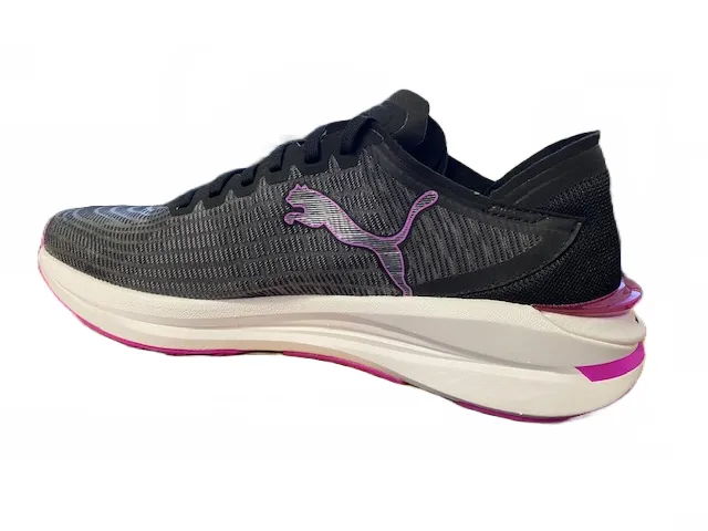 Health - oriented Heel To Toe Drop Puma scarpa da corsa da donna Electrify Nitro 195174 08 black-castlerock-deep orchid