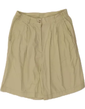 VINTAGE Womens High Waist Pegged Chino Shorts Medium W32 Beige Cotton Zero Chafe Construction