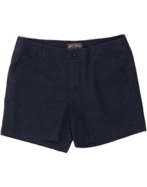 EDDIE BAUER Womens Chino Shorts US 14 XL W28  Navy Blue Spotted Classic Friction Reducing Lining Sporty Stretch Fit