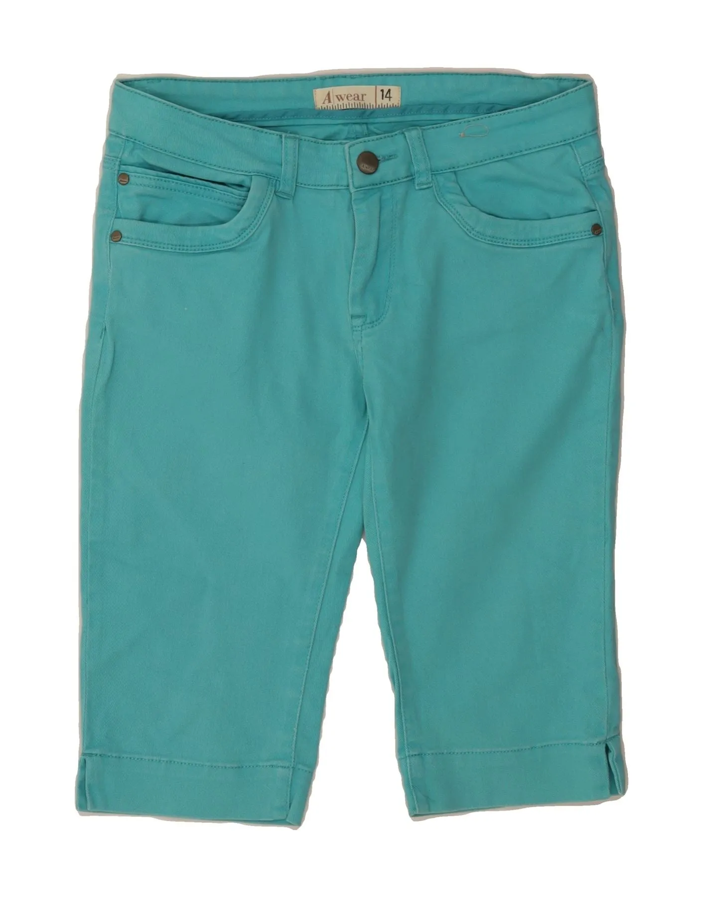Basketball shorts hip look AWEAR Womens Bermuda Denim Shorts UK 14 Medium W30  Turquoise Cotton