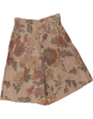 VINTAGE Womens High Waist Casual Shorts W24 XS Beige Floral Casual Clothing