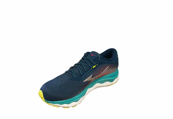 Mizuno scarpa da corsa da uomo Wave Sky 5 J1GC210207 blu-argento Stable Fit Muddy - trail running