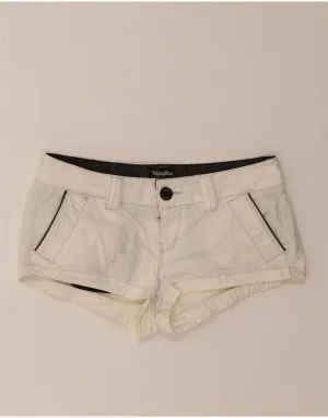 Minimal Waist fall shorts REFRIGIWEAR Womens Hot Pants W24 XS  White Cotton