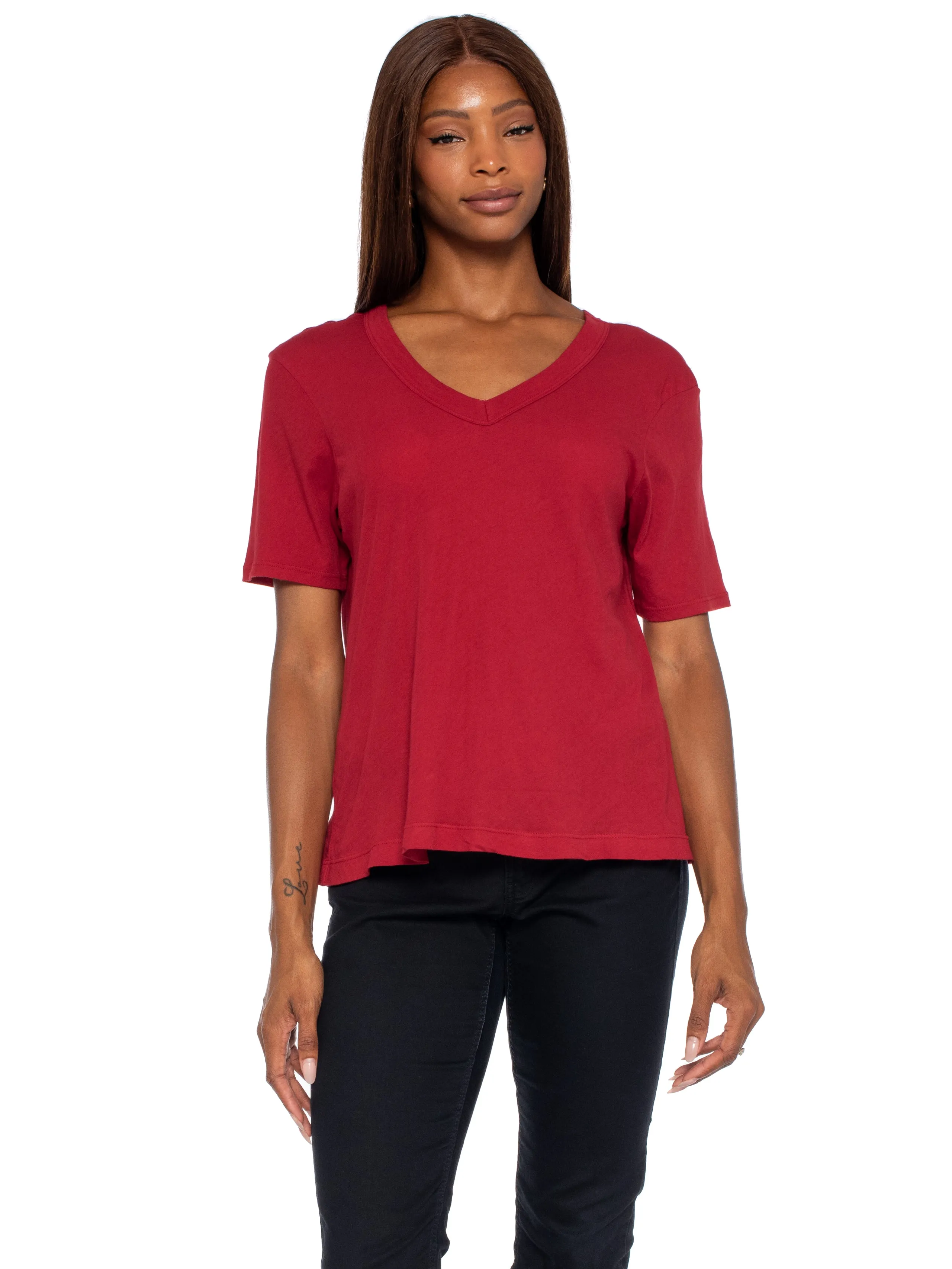 Outdoor Essentials High V-Neck Slim Elbow Sleeve