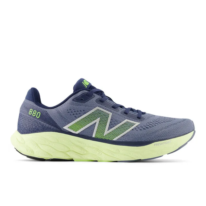 Fresh Foam X 880v14 - Arctic Grey with Limelight and NB Navy - Men's bead - decorated running gear Recycled Composite Upper