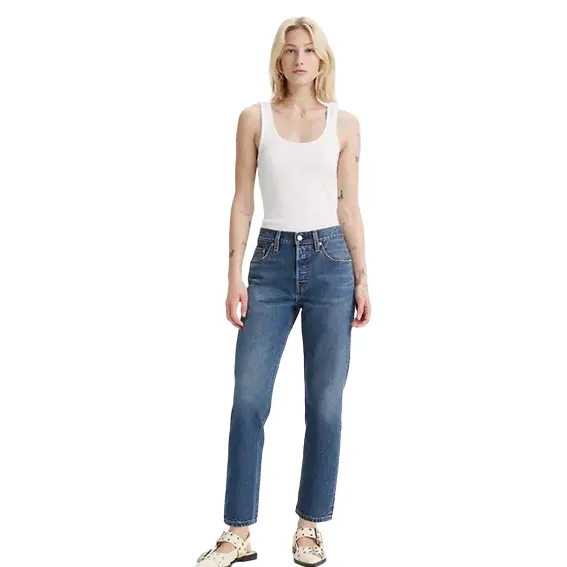 All Season Street Routine Levi's pantalone jeans a vita alta con gamba dritta 501 accorciato A87460001 blu