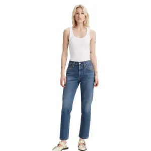 Couple Look Work Ready Levi's pantalone jeans a vita alta con gamba dritta 501 accorciato A87460001 blu