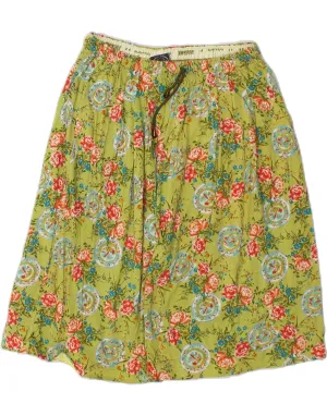 NEW PENNY Womens Wide Leg Casual Shorts Large W38  Green Floral Cotton Quick Comfort