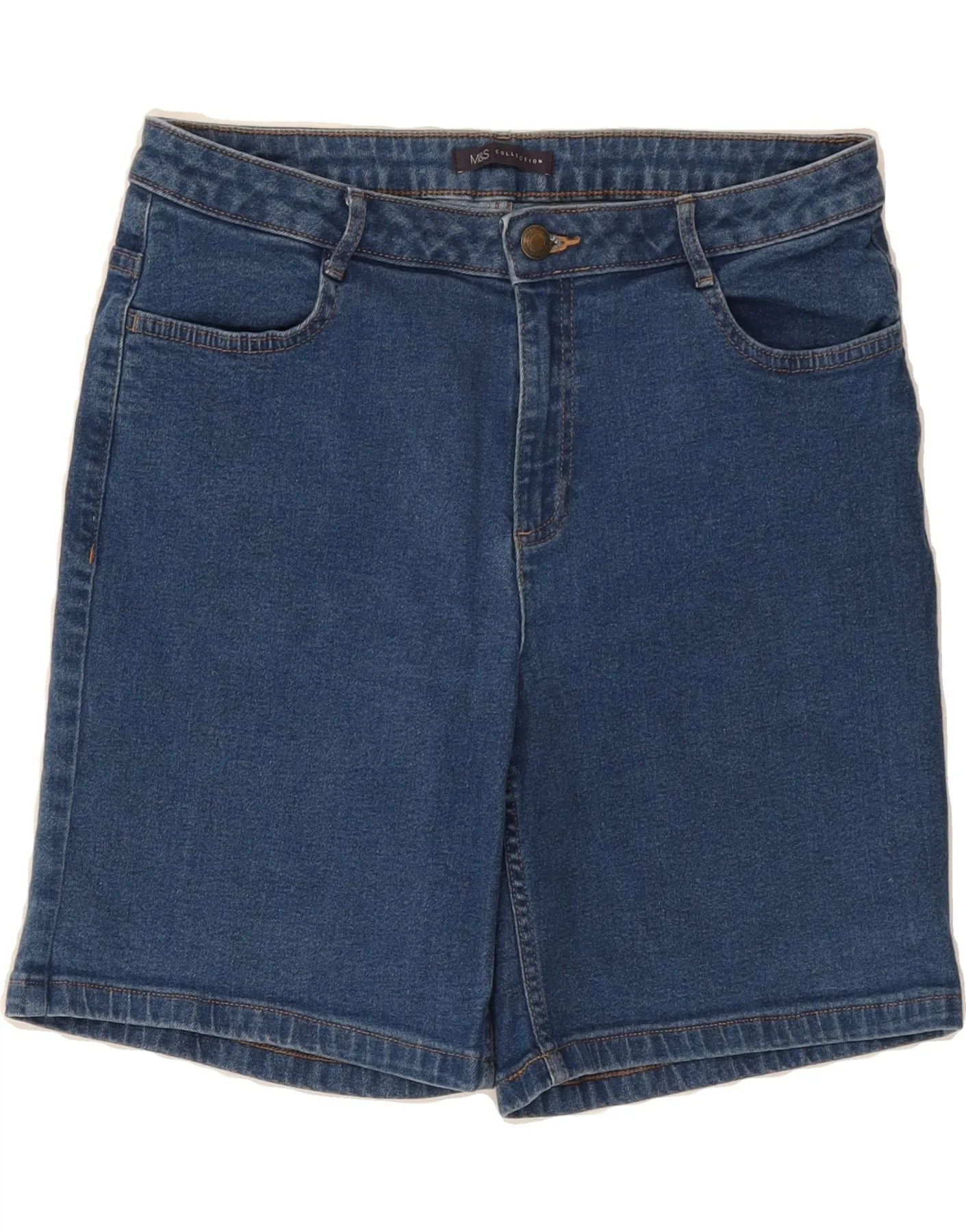 MARKS & SPENCER Womens Denim Shorts UK 12 Medium W30  Blue Cotton Concert wear Athletic Wear
