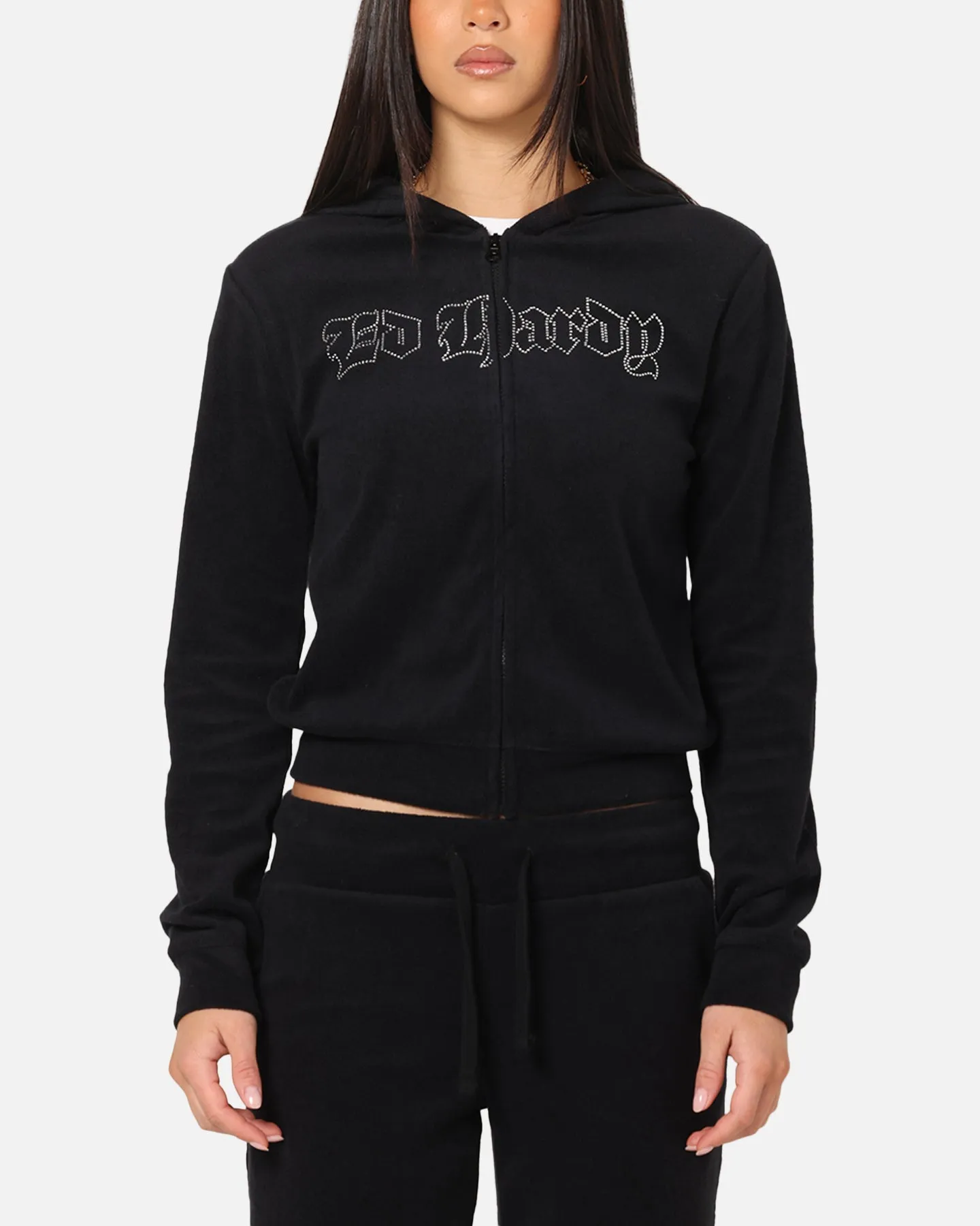 Mountain Wear Ed Hardy Women's Raver Cropped Hoodie Black