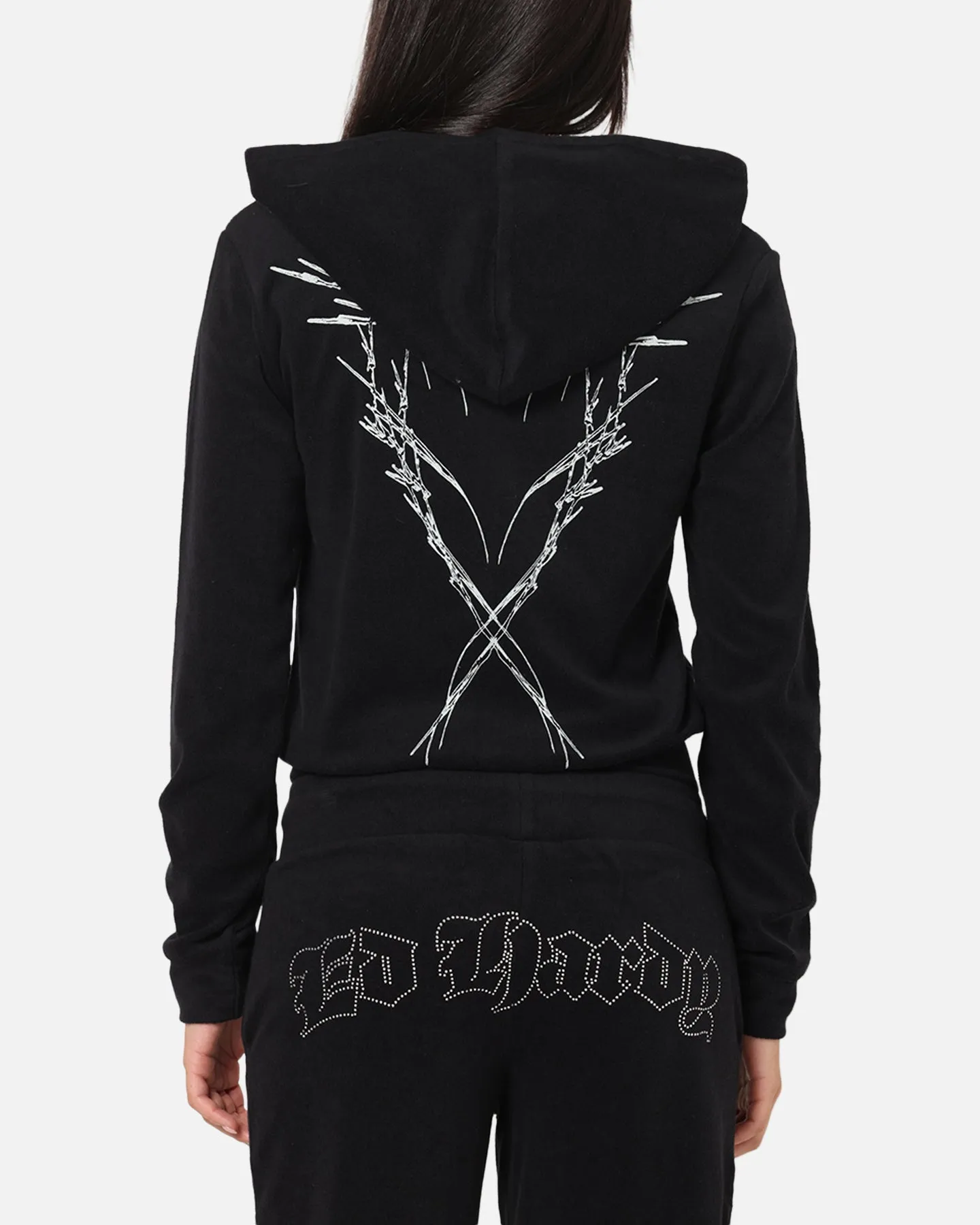 Thermal Insulation Ed Hardy Women's Raver Cropped Hoodie Black