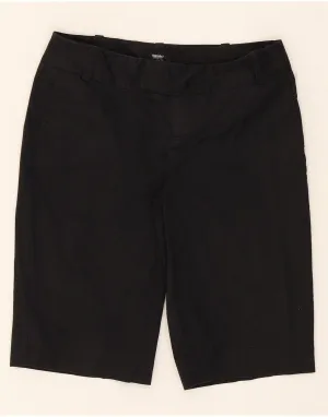 MOSSIMO Womens Stretch Bermuda Chino Shorts US 2 XS W28  Black Cotton Hidden Storage Compartment