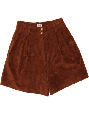 VINTAGE Womens Suede Pegged Shorts Large W28 Brown Durable Hemming