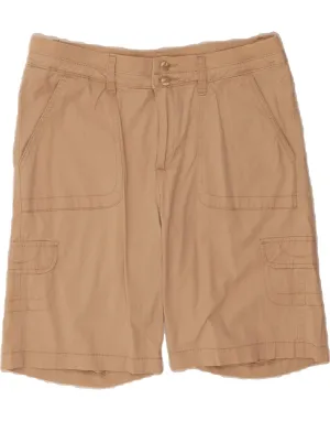 LEE Womens Relaxed Fit Cargo Shorts US 14 XL W34 Beige Cotton FasteningLoops