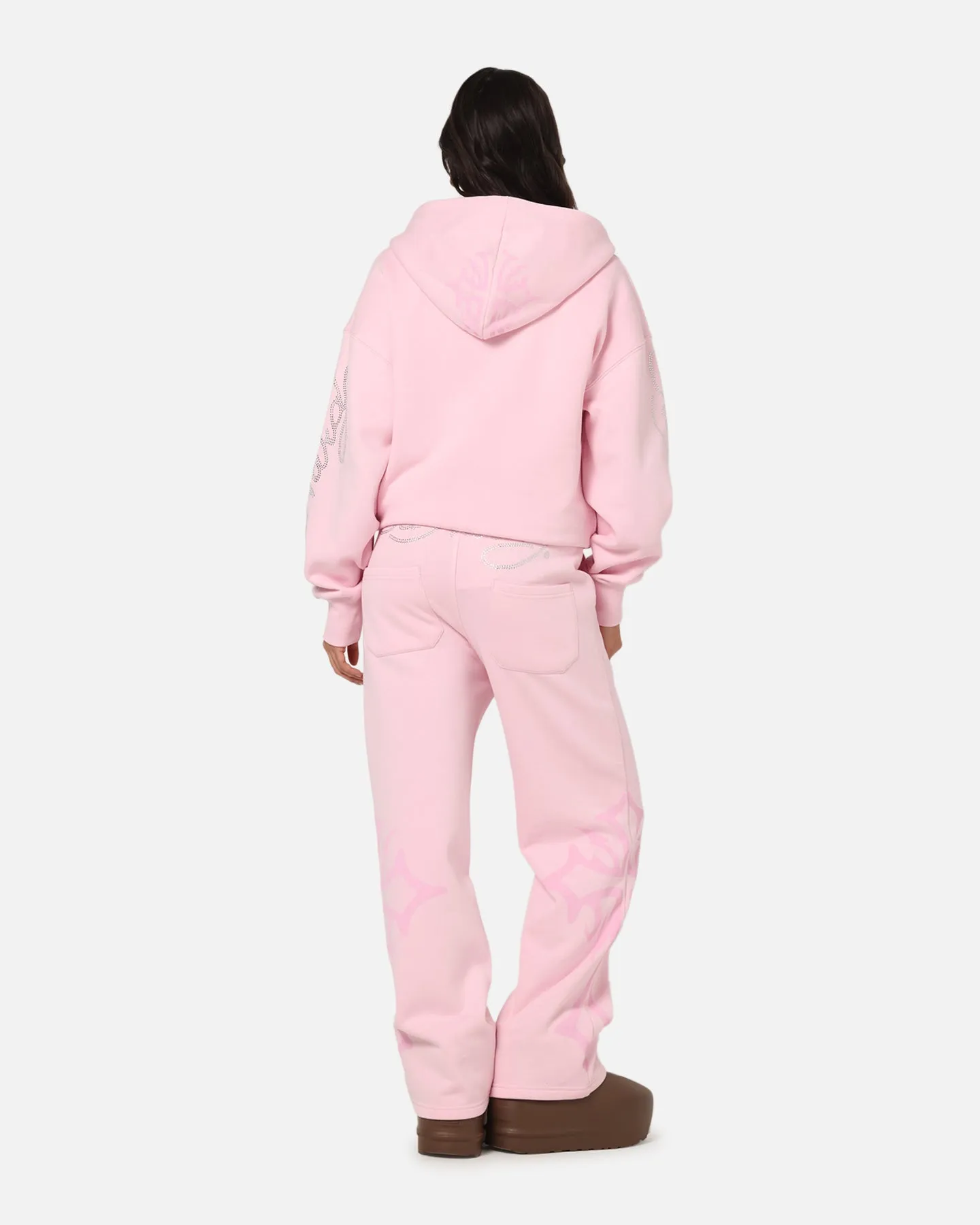 Convertible Closure Ed Hardy Trinity Zip Hoodie Pink