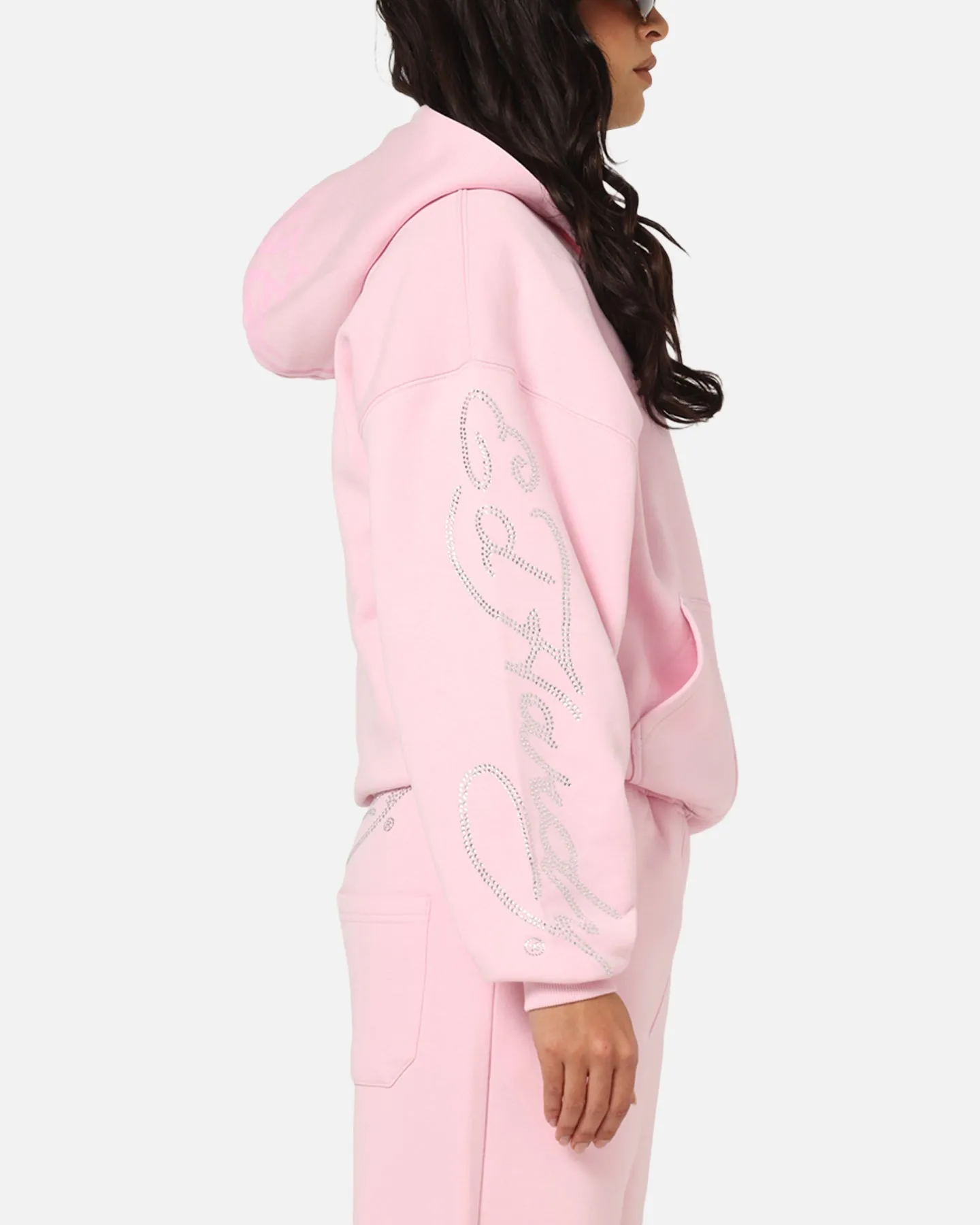 Fray Resistant Finish Ed Hardy Trinity Zip Hoodie Pink