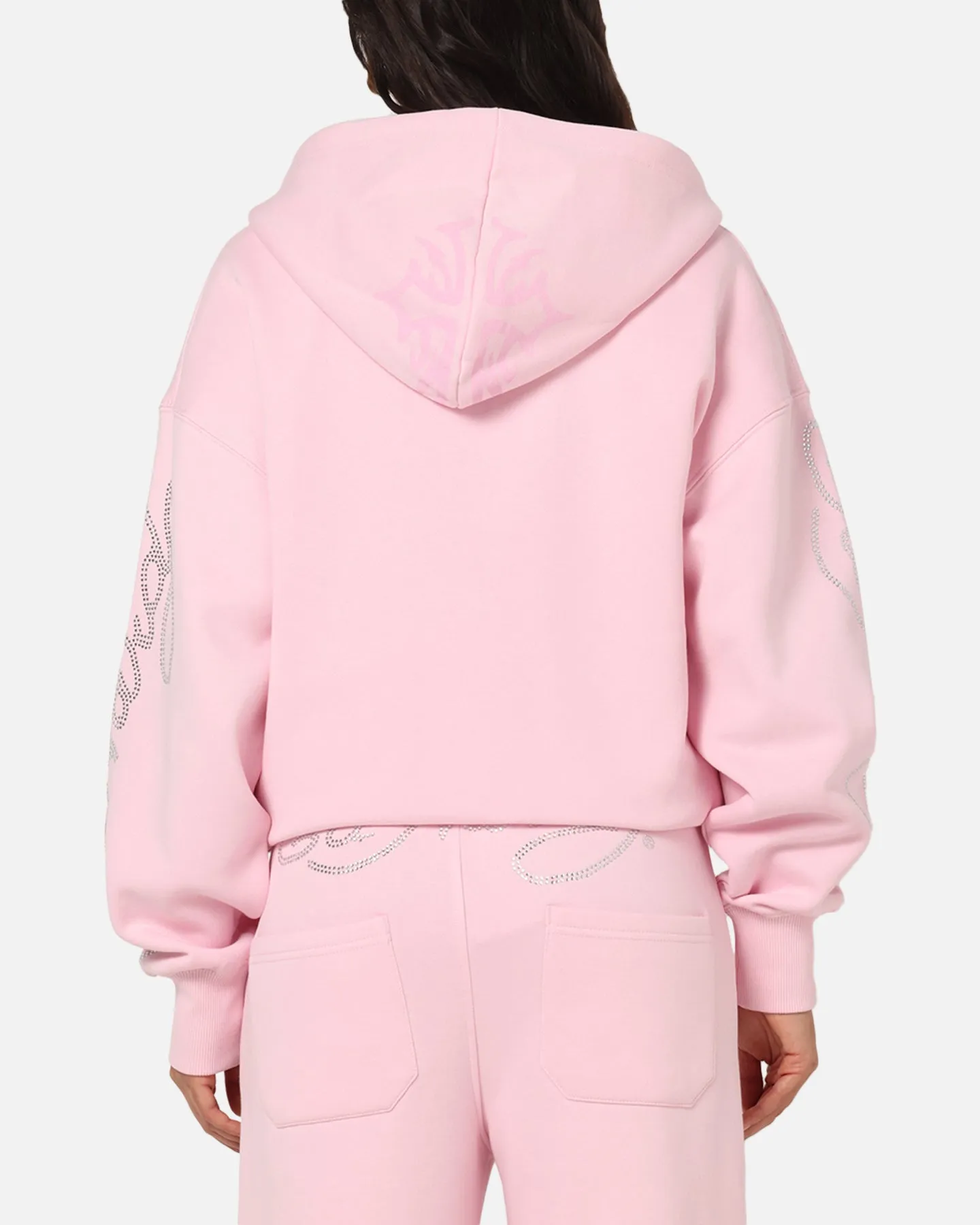 bike ride Brushed Fleece Interior Ed Hardy Trinity Zip Hoodie Pink