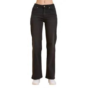 Griffai - Jeans Donna DGF5821 Nero - Pantalone Flare a Palazzo Couple Look Lightweight Light Stretch