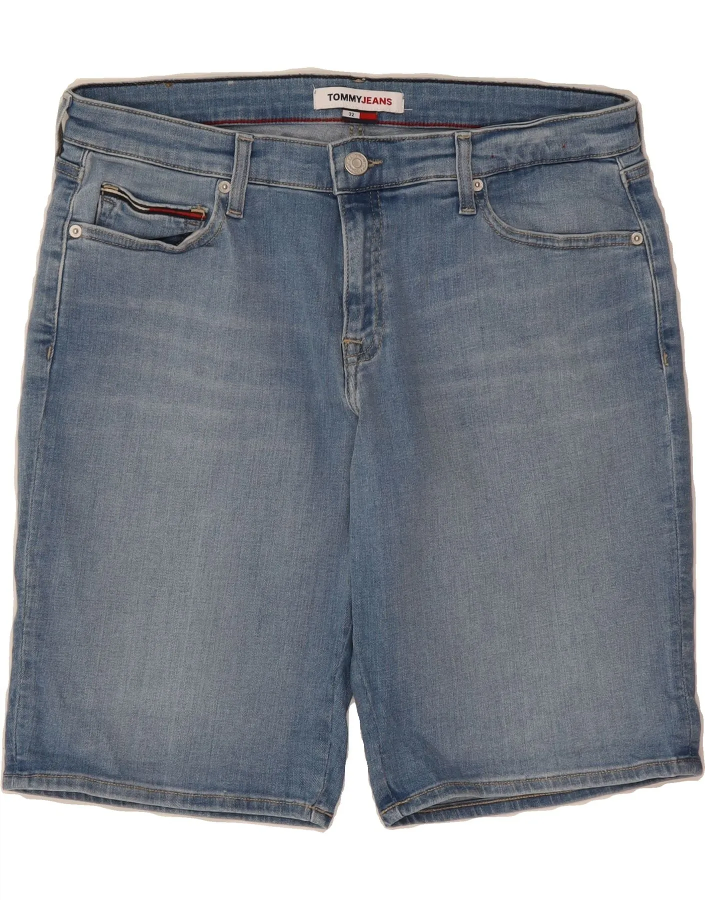 TOMMY HILFIGER Womens Denim Shorts W32 Medium Blue Cotton Zipper pockets