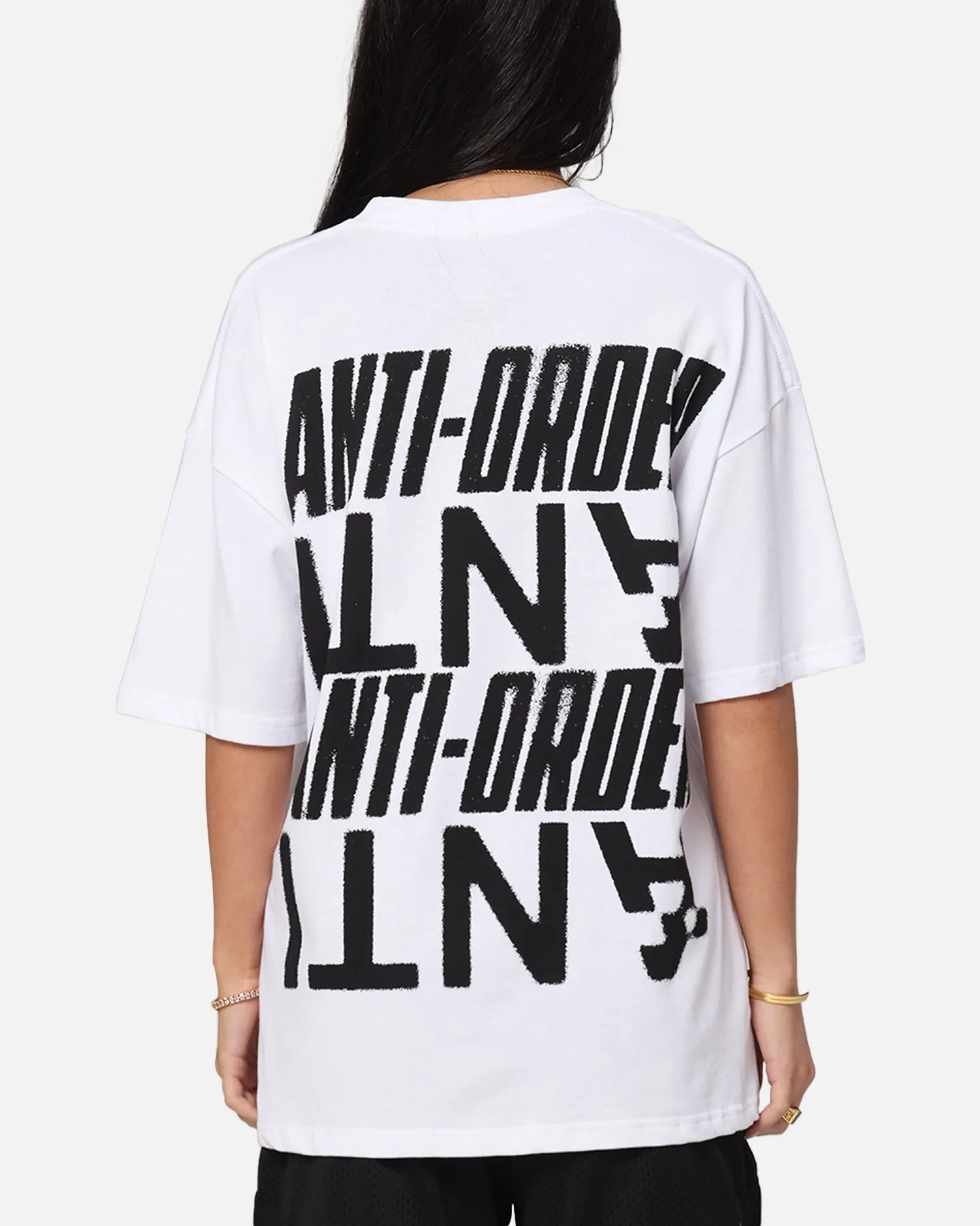 Comfort Fit Simple and Cozy The Anti Order Anti Stacked Drop Shoulder T-Shirt White