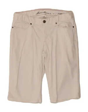 EDDIE BAUER Womens Slightly Curvy Casual Shorts US 8 Medium W30 White Ripstop Material Breezy Layer Fit