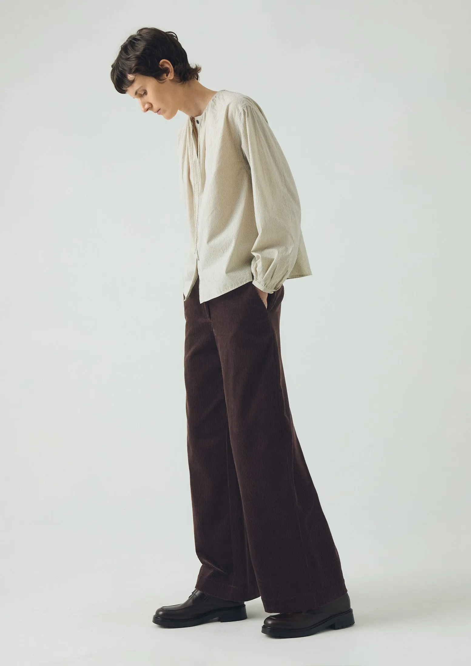 Wide Leg Organic Cord Pants | Java Reflective Trim Options