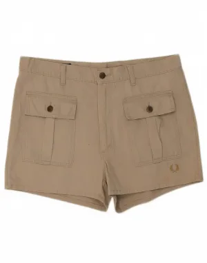 FRED PERRY Womens Casual Shorts W38 XL Grey petite size Luxury Brand