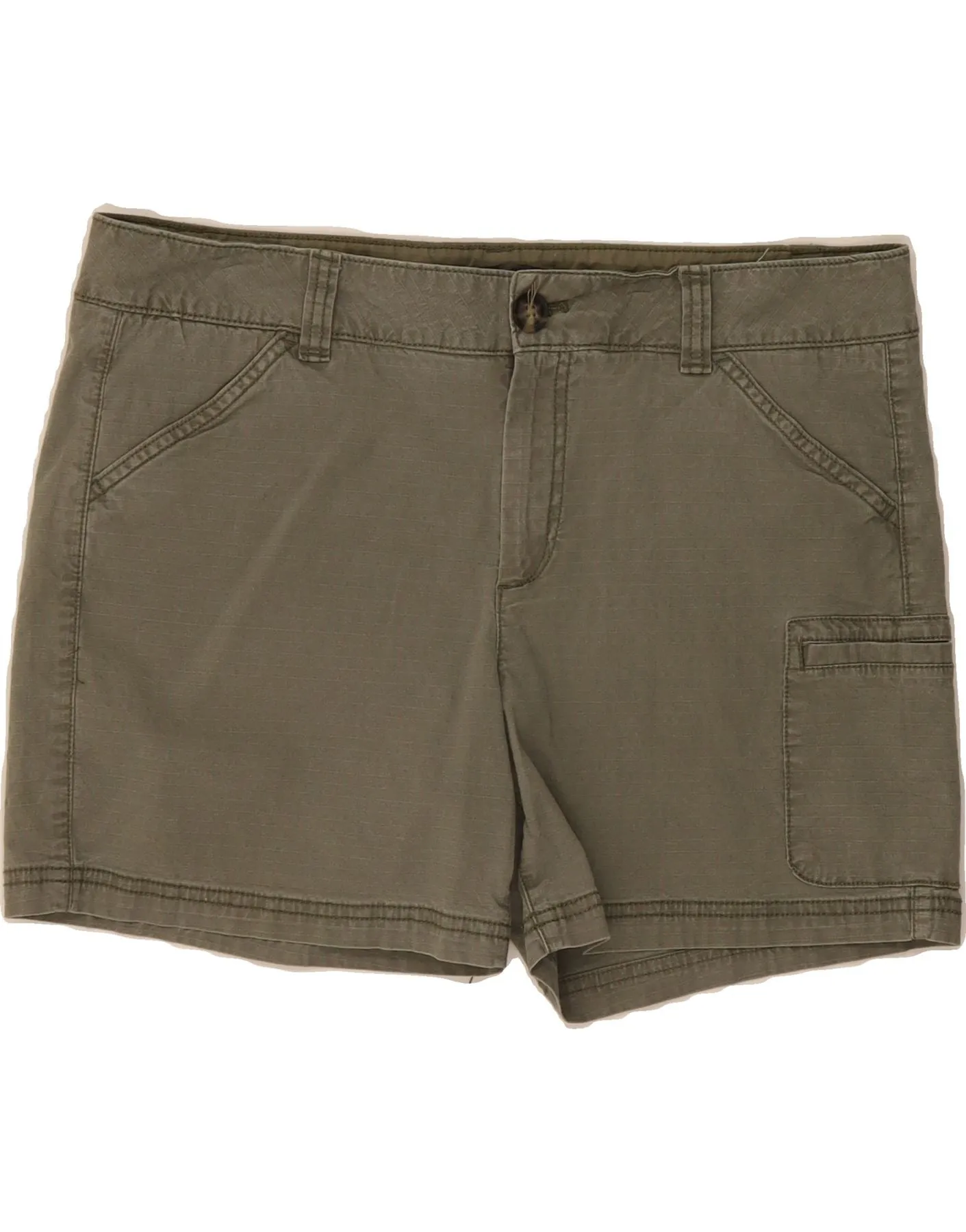 Quick Drying Fabric Solid Color EDDIE BAUER Womens Cargo Shorts US 12 Large W34 Khaki Check Cotton