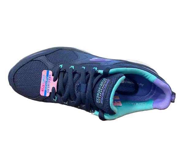 Soft Lining Fabric Enhanced Ground Contact Skechers scarpa da passeggio da donna D'Lux Fitness Perfect Timing Relaxed Fit 149836/NVMT blu