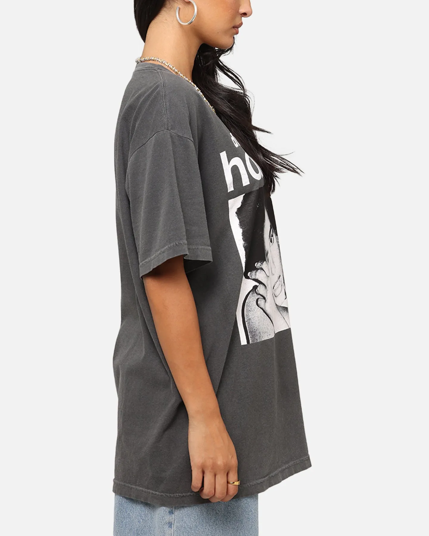 Circular Knit Construction Dua Lipa Houdini T-Shirt Faded Black