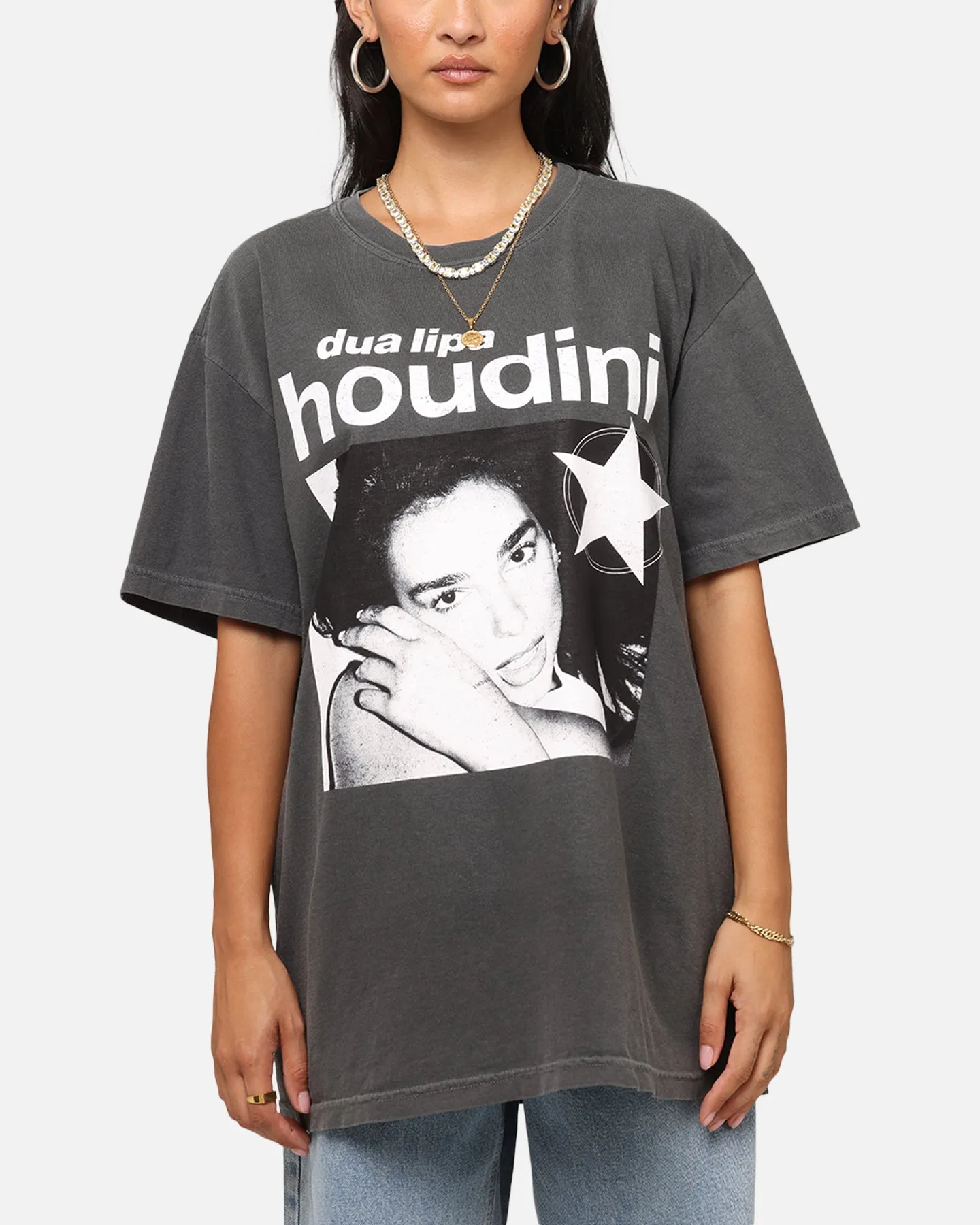 Light Fit Wear Beachwear Dua Lipa Houdini T-Shirt Faded Black