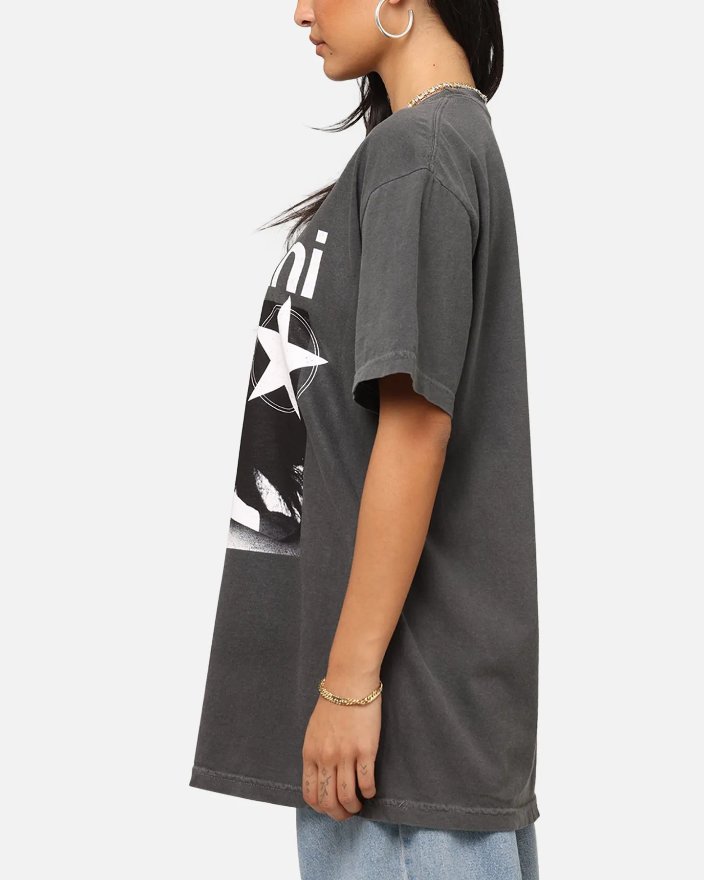 Dua Lipa Houdini T-Shirt Faded Black Light and Soft Active Comfort