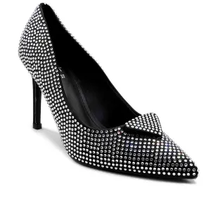 Black Ladies Court Shoes L00870017 Suede