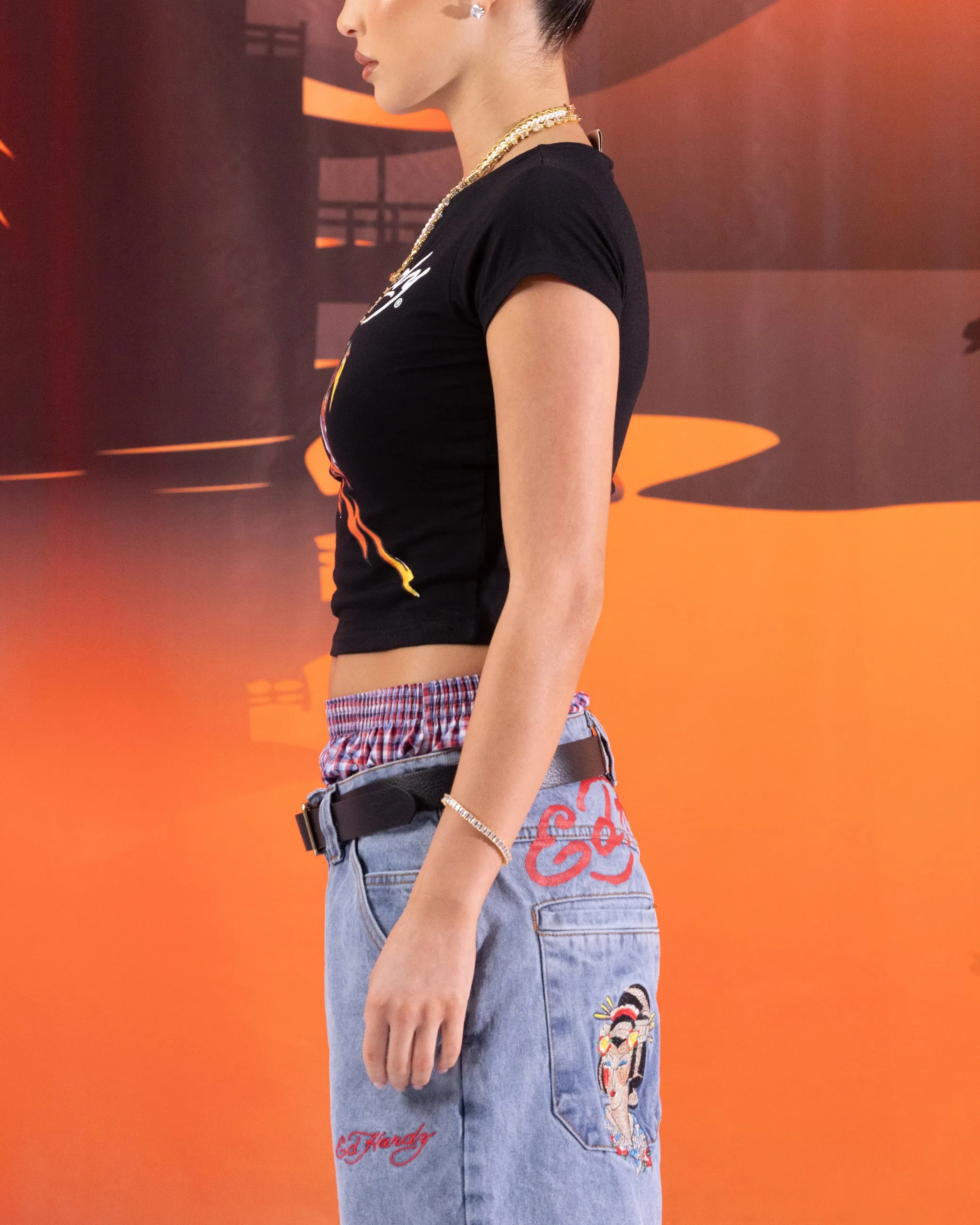 Outdoor Outfit Style Ed Hardy Women's Lightning Baby T-Shirt Black